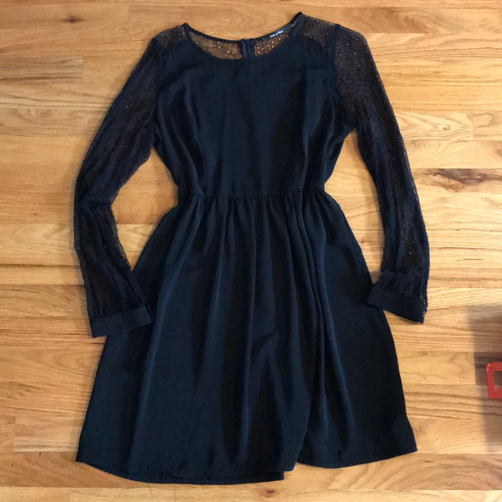 Black dress with black lace sleeves